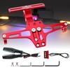 Windance Adjustable Motorcycle License Plate Holder with 2 Indicators Flowing