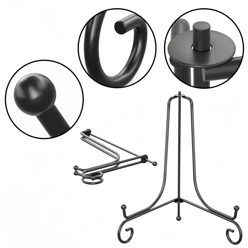 Black Iron Picture Frame Stand, 4 PCS 6 Inch Adjustable