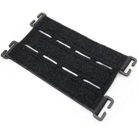 Laser Cut MOLLE Hook and Loop ID Display Panel Adapter for Tactical Morale Patches Badges Backpacks Vests Bags Clasp Bridge Patch Panel (Black)
