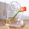 Fixwal Glass Purse Vase for Flowers, Clear Bag Vases with
