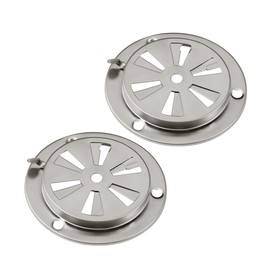 BBQ Smoker Air Vent Set, 2 Pieces Stainless Steel Grill Damper for Increased Airflow, Replacement Parts for Grill, Stove and Smoker (2)