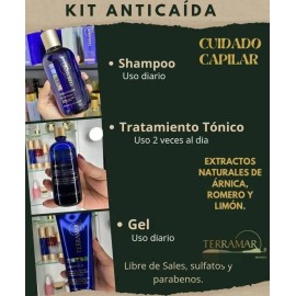 Kit Anticaida Shampoo + Gel + Suero Crecimiento Terramar