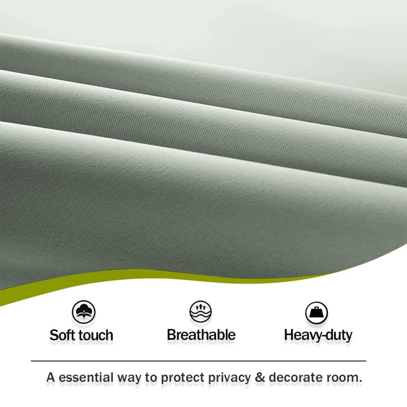PONY DANCE Sage Green Front Dood Side Windon Curtains -