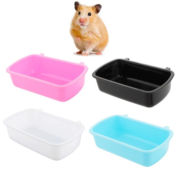 4 Pcs Small Animal Feeder Bowl Basic Dish for Hamster