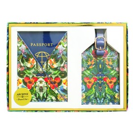 Archive Luggage Tag & Passport Holder Travel Set, Green