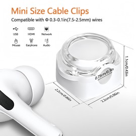 6 Pack Magnetic Cable Clips,Cable Tidy Tools,Cord Holder for Desk Cable Management,Cable Organiser for Nightstand, Kitchen Appliances, Office Accessories（White）