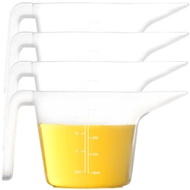 Youngever Paquete de 4 tazas medidoras de plástico, tazas medidoras transparentes (capacidad de 2 tazas)