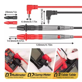 Unbranded FOR Fluke Meter Electrical Alligator Clip Probes 1000V 20A Multimeter Test Leads