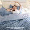 Bedsure Fluffy Queen Comforter Set, Ashley Blue Plush Fleece Bed