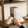 Cork & Mill Marble Book Ends for Shelves, Decorative Bookends