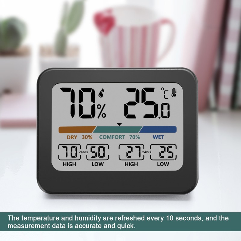 Household Large Screen Digital Display Temperature and Humidity Meter Multifunctional