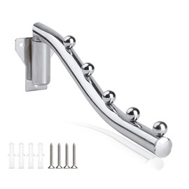 PWQYRQE Folding Wall Mounted Cloth Drying Rack, Garment Hook with Swing Arm
