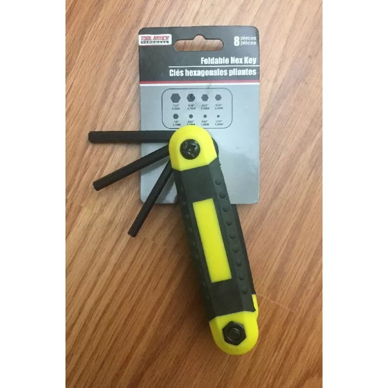 FOLDABLE HEX 8 PIECE SET ALLEN WRENCH NEW