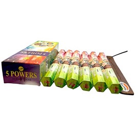 5 Powers Incense Sticks and Incense Stick Holder Bundle Insence Insense SreeVani Incense Sticks