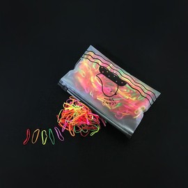 Colored Elastic Hair Tie Pouch Set DD-10441 / 컬러 고무줄 머리끈 파우치 세트 DD-10441