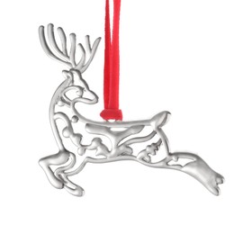 Set of 8 Deer Christmas Hanging Ornaments,Silver Deer Christmas Ornament for Xmas Tree Decor, Metal Christmas Tree Ornament Decoration - Reindeer Christmas Tree Ornament Annual Keepsake Gift (Deer)