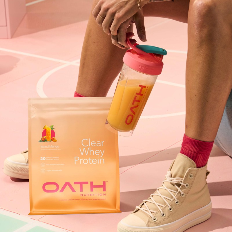 Oath Nutrition Clear Whey Isolate Protein Powder, Island Mango, 20g