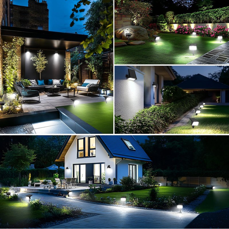 LAMKEEP Solar Spot Lights Outdoor with 60 LED & Auto