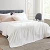 EHEYCIGA Fleece Blanket White Throws for Sofas Fluffy Warm Soft