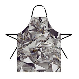 Moslion Diamond Crystal Apron for Women Men Shine Glitter Sparkle Adjustable Kitchen Chef Apron for Cooking Baking BBQ Chef 27x31 Inch