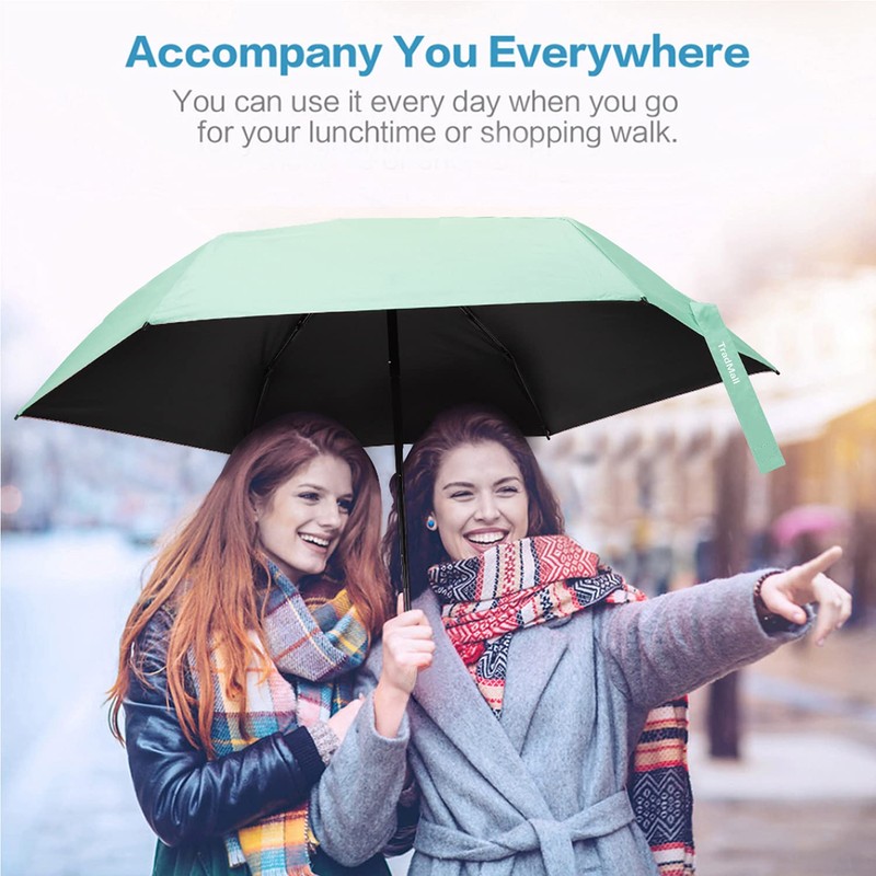 TradMall Mini Travel Umbrella, Portable Lightweight Compact Parasol with 95%