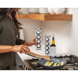 Prepdeck Chef Caddy Spice Rack - Seasoning & Oil Organizer - Spice Labels & Blank Labels, Kitchen Counter Organization and Storage (Base)
