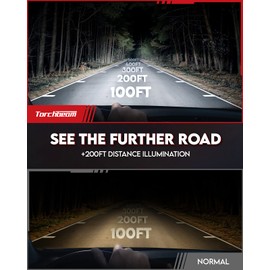 Torchbeam D1S HID Headlight Bulbs, 6000K Cool White, 150% Lighting Distance, Xenon Replacement Bulb, IP67 Design with Metal Stents Base, Pack of 2