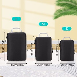 Minnhua Compression Packing Cubes 3 Pack Travel Packing Cubes for Suitcases Extensible Suitcase Organiser Bags Waterproof Travel Luggage Organiser Travel Cubes for Backpack Travel Essentials