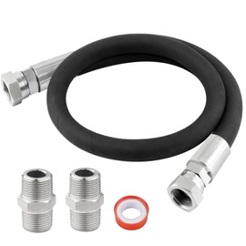 High-Pressure 1/2" Compressor Jumper Hose, 40" Length, 320°F High Temp, 700 PSI, 1/2" NPT Male Connectors, Free-Rotating Fittings, Durable Stainless Steel