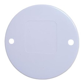 White PVC Round Circular Box Lids - 65mm Dia - Fits 20mm & 25mm Conduit Boxes (Pack of 2)