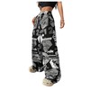 SOLY HUX Women's Graphic Baggy Pants Drawstring High Waisted Baggy