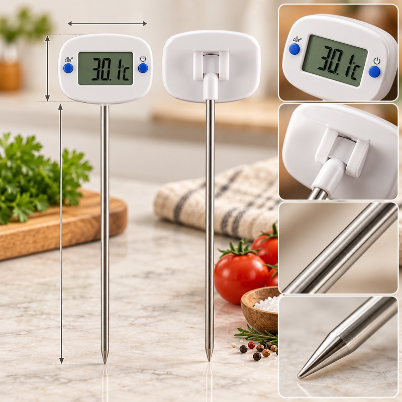 Digital Food Thermometer for Cooking & BBQ – Instant-Read Probe