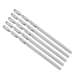 METALLIXITY Drill Bit (1.7mm) 5Pcs, 4241 High-Speed Steel Straight Shank 118° Uncoated Bright Finish Drill Bit for Wood Plastic Iron Copper Aluminum Low Soft Metal