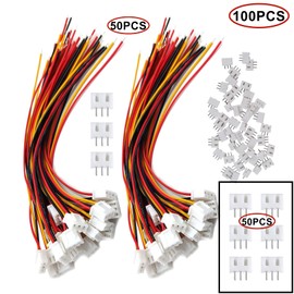 HUAZIZ JST-XH 2.54 mm 3-Pin Connector Plug with Wire Cables 15 cm JST 3-Pin Male & Female 50 Pairs