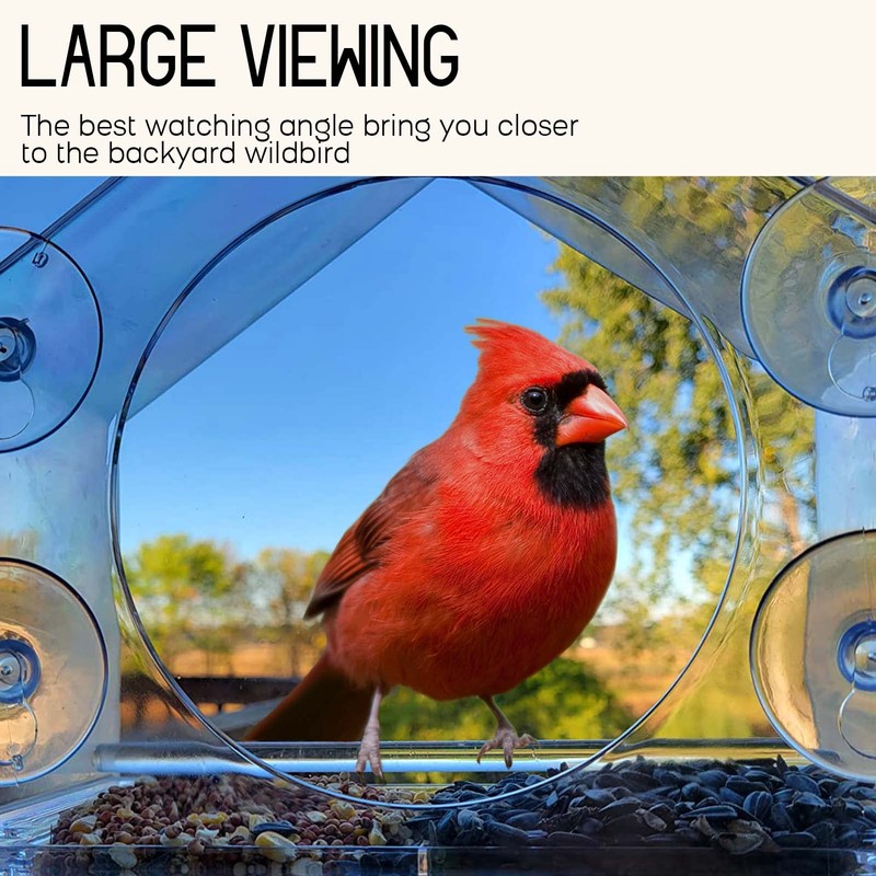 Mrcrafts Window Bird Feeder for Outside with Strong Suction Cups,