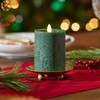 Luminara Dark Green Seaglass Flameless Candle Moving Flame Pillar, Unscented