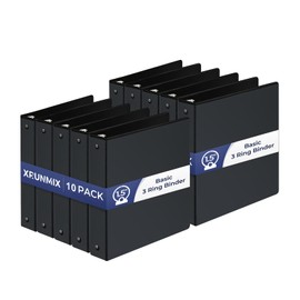 Bulk 10 Packs 1-1/2 -Inch 3-Ring Binder with Pockets, 1.5 inch Premium View Binders, Holds up to 325 Sheets US Letter Size 8.5 x 11'' for Office/Teachers/Students (Black - 10 Packs)