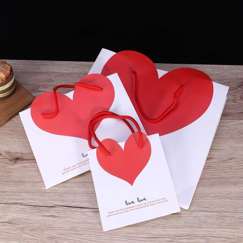 BESTOYARD Handbag, Paper Bag, Heart Shape, Gift Bag, Wrapping Bag,