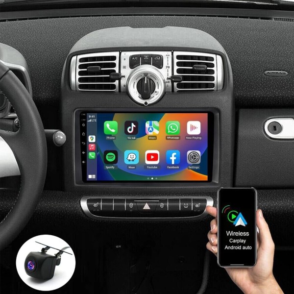 carshome Radio Para 2005-2010 Smart Fortwo reproductor de estéreo para