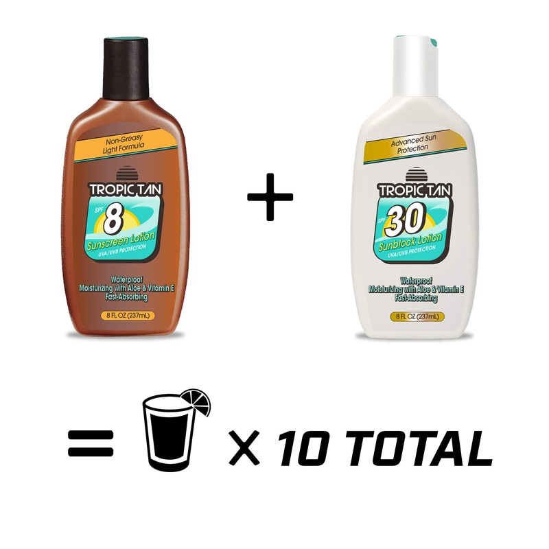 GoPong Tropic Tan Sunscreen Bottle Flask 2 Pack (16 oz