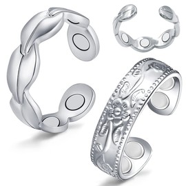 Vicmag Anillo magnético de cobre para mujer, anillo de cobre para mujer, dedo pulgar 100% cobre puro, joyería de regalo ajustable, Metal, Sin piedras preciosas