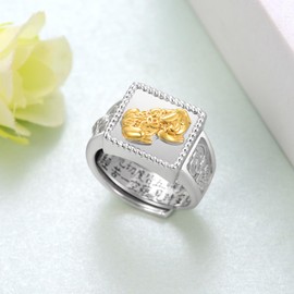 Feng Shui Ring Sterling Silver Pixiu Ring Anillo Pixiu Original for Men Women (Size 8)
