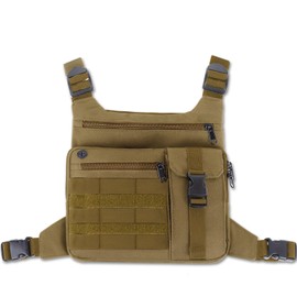 KINGSLONG Tactical Chest Bag Lightweight Chest Pack, Water Resistant Running Pack Phone Holder for Workouts, Running Backpack Vest