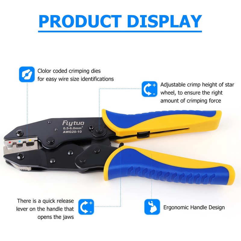 Flytuo Crimping Pliers for Shrink Connectors - Professional Wire Crimper
