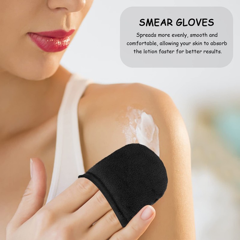 3-piece self-tanning applicator with 1-piece storage bag, self-tanning gloves, back