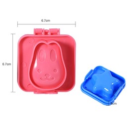 Pwshymi Molde de Huevo Cocido, Moldes de Huevo de 6 Piezas Juego para Huevos Sushi Bricolaje Lindo Conejo Oso Pescado Carro de Pescado Amor Forma de Corazón