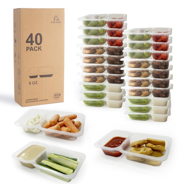 MACTANO 9 OZ Reusable Snack Containers with Lids, New Double