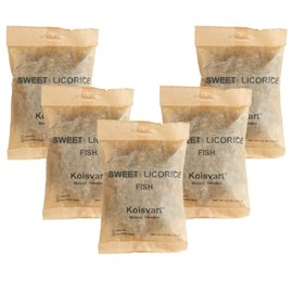 Kolsvart SWEET Licorice Swedish Candy Fish, 4.2oz (Pack of 5)