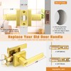 Probrico Entry Door Levers Gold with Different Keys, Heavy Duty