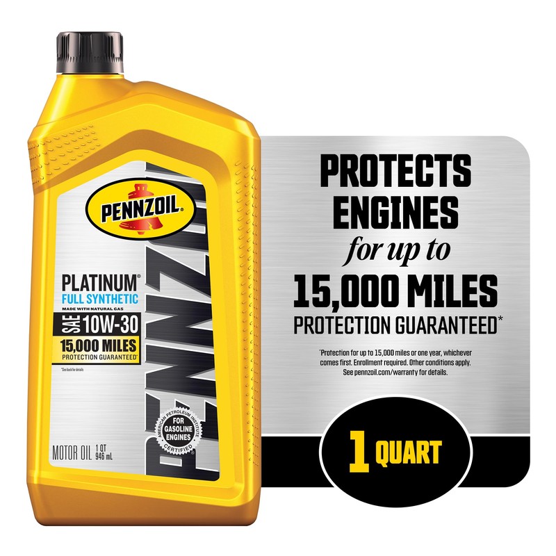Pennzoil Platinum Full Synthetic 10W-30 Motor Oil, 1 Quart